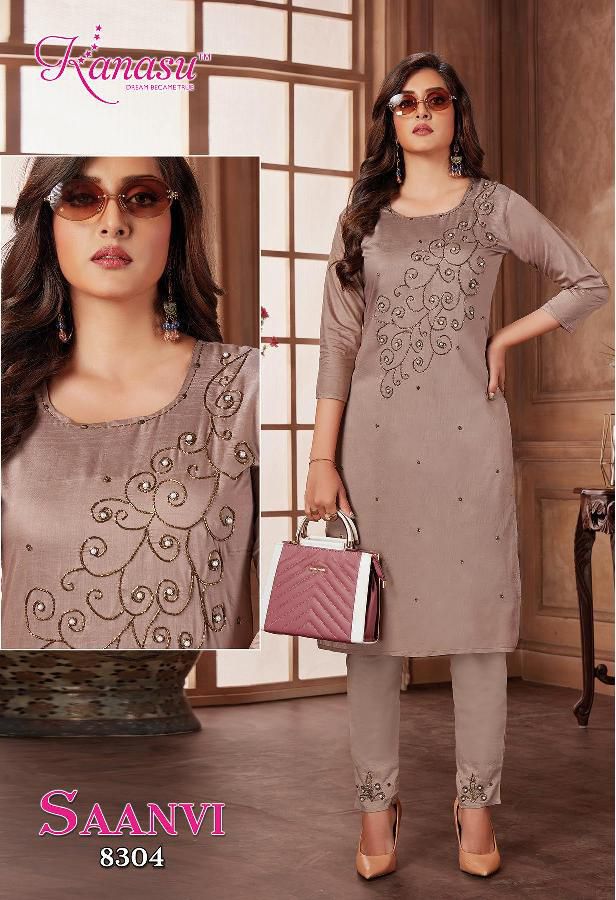 Kanasu Saanvi Silk Embroidery Kurti With Bottom Catalog
